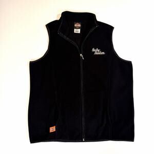 Harley Davidson Black Fleece Vest Womens XL Excellent Condition